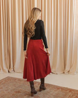 Berry Faux Suede Skirt