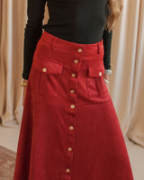 Berry Faux Suede Skirt