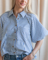 Sophie Pinstripe Blouse - Blue