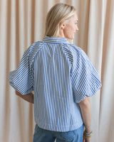Sophie Pinstripe Blouse - Blue