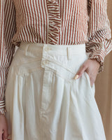 Ivory Pleated Midi Skirt