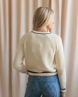 Esme Contrast Cardigan - Ivory