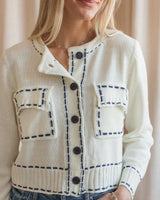 Blaire Contrast Sweater - Ivory