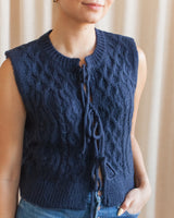 Lucy Cable Knit Vest - Navy
