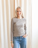 Stevie Striped Tee - Brown