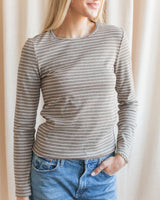 Stevie Striped Tee - Brown