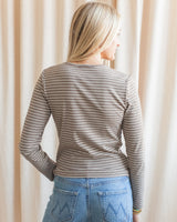 Stevie Striped Tee - Brown