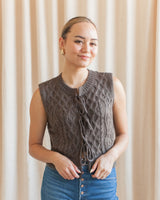 Lucy Cable Knit Vest - Charcoal