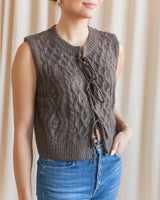 Lucy Cable Knit Vest - Charcoal