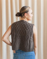 Lucy Cable Knit Vest - Charcoal