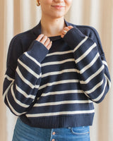 Julian Stripe Sweater - Navy