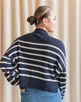 Julian Stripe Sweater - Navy