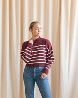 Julian Stripe Sweater - Oxblood