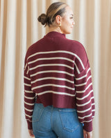 Julian Stripe Sweater - Oxblood