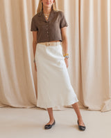Coastal Belted Midi Skirt