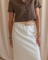 Coastal Belted Midi Skirt