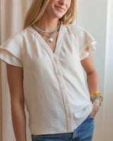 Ivory Flutter Blouse