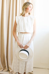 Carolina Eyelet Midi Skirt