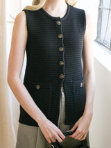Kylie Knit Vest - Black