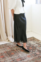 Black Lace Slip Skirt