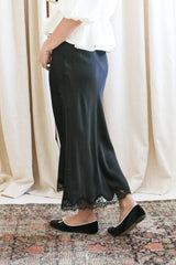 Black Lace Slip Skirt