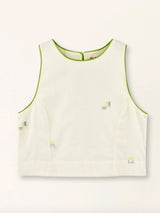 Mirth Santanyi Tank in Lime Jamdani