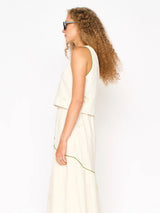 Mirth Santanyi Tank in Lime Jamdani