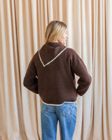 Elena Scarf Cardigan- Chocolate