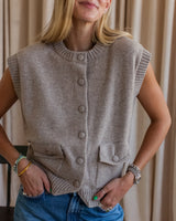 Collins Button Vest - Oatmeal
