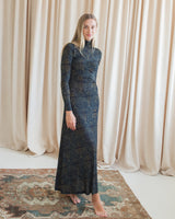 Ulla Johnson Koa Jersey Ruched Front Turtleneck Dress- Desert Jasper