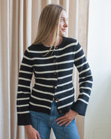Rosalyn Stripe Cardigan- Black
