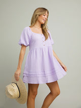 Lilac Puff Sleeve Dress