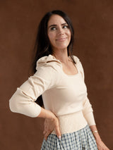 Square Neck Sweater - Taupe