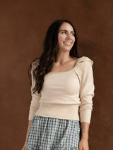 Square Neck Sweater - Taupe