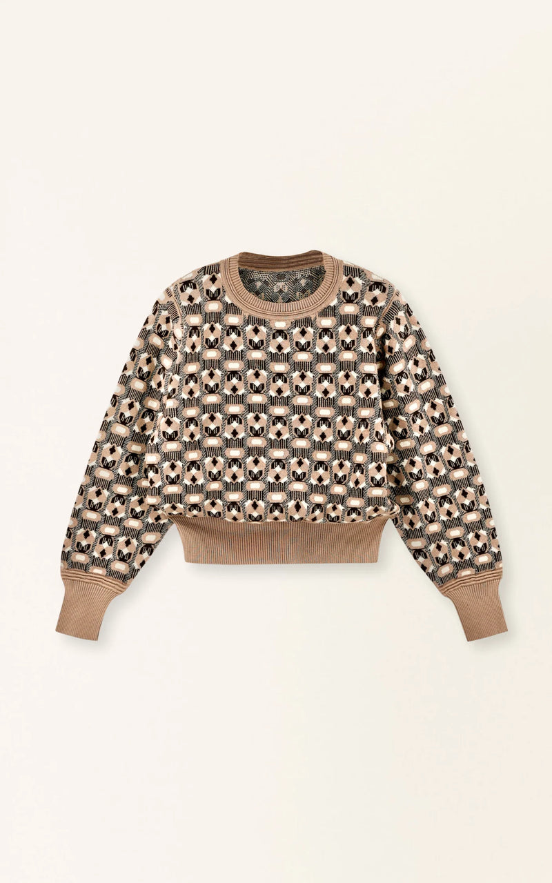 Mirth Bozeman Pullover in Milkweed Coeur Jacquard