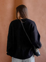 Boyfriend Cardigan-Black