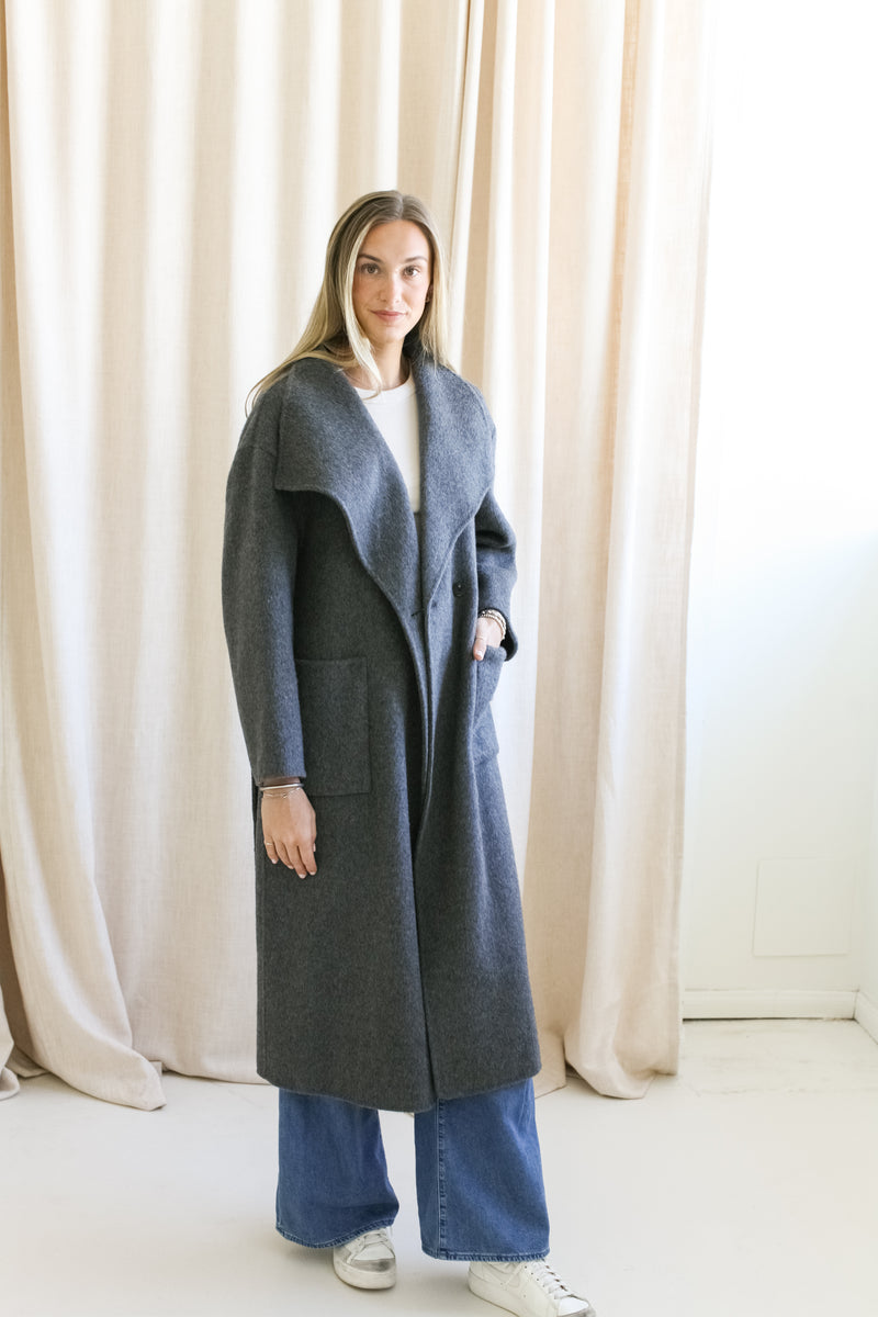 Harriet Charcoal Wool Coat