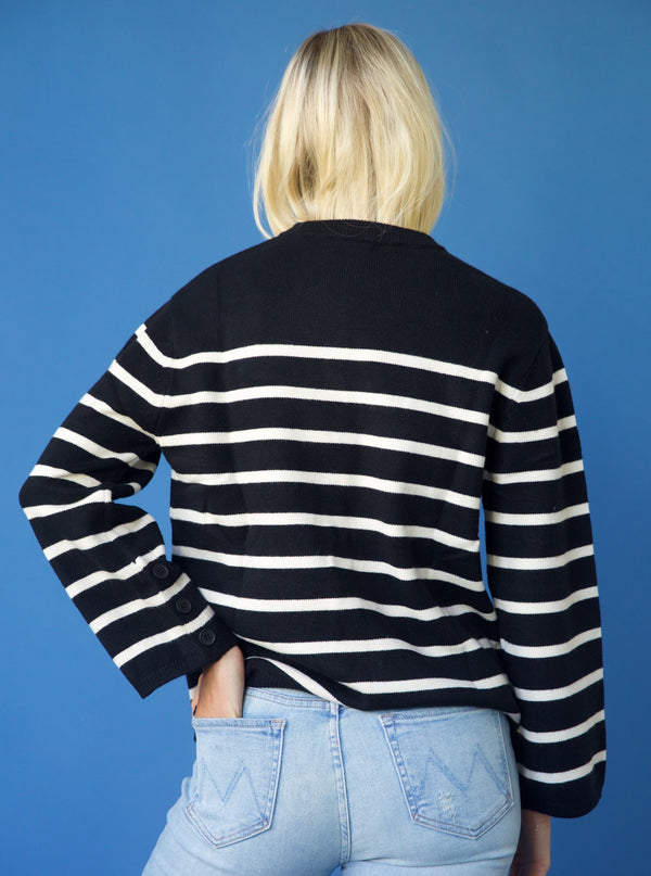 Julian Stripe Knit Black