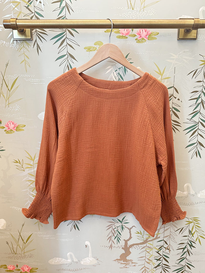 Zoe Peasant Blouse Toffee