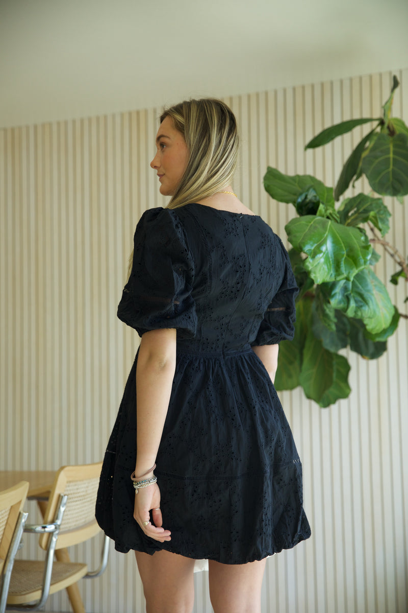 Black Eyelet Dress