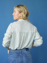 Cora Stripe Blouse Olive