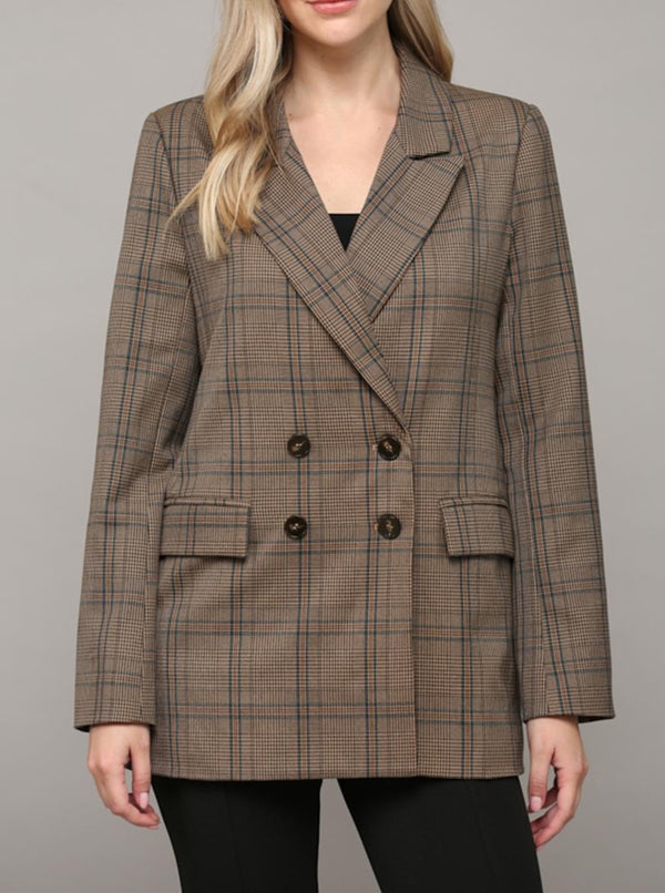 Walnut Plaid Blazer
