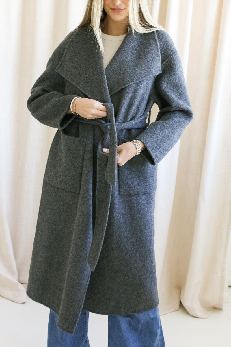 Harriet Charcoal Wool Coat
