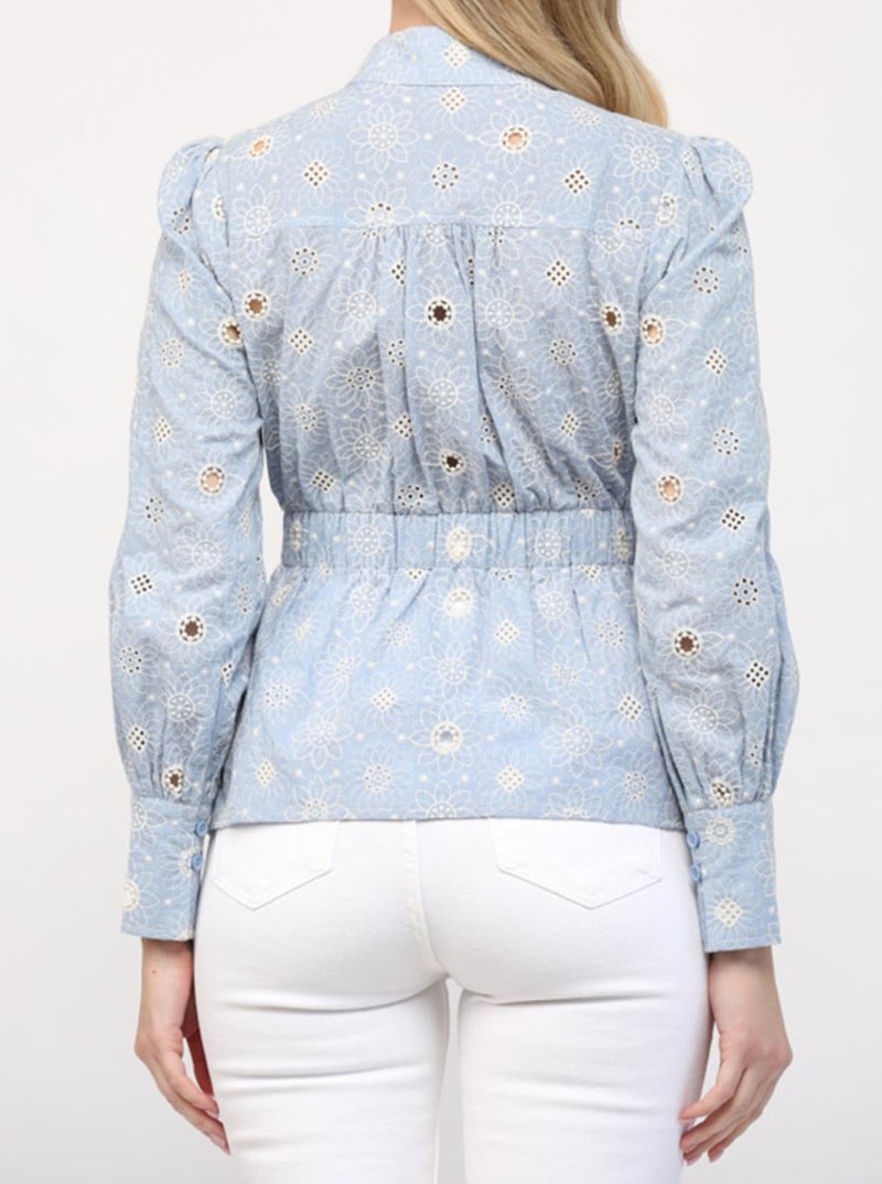 Sky Embroidered Blouse