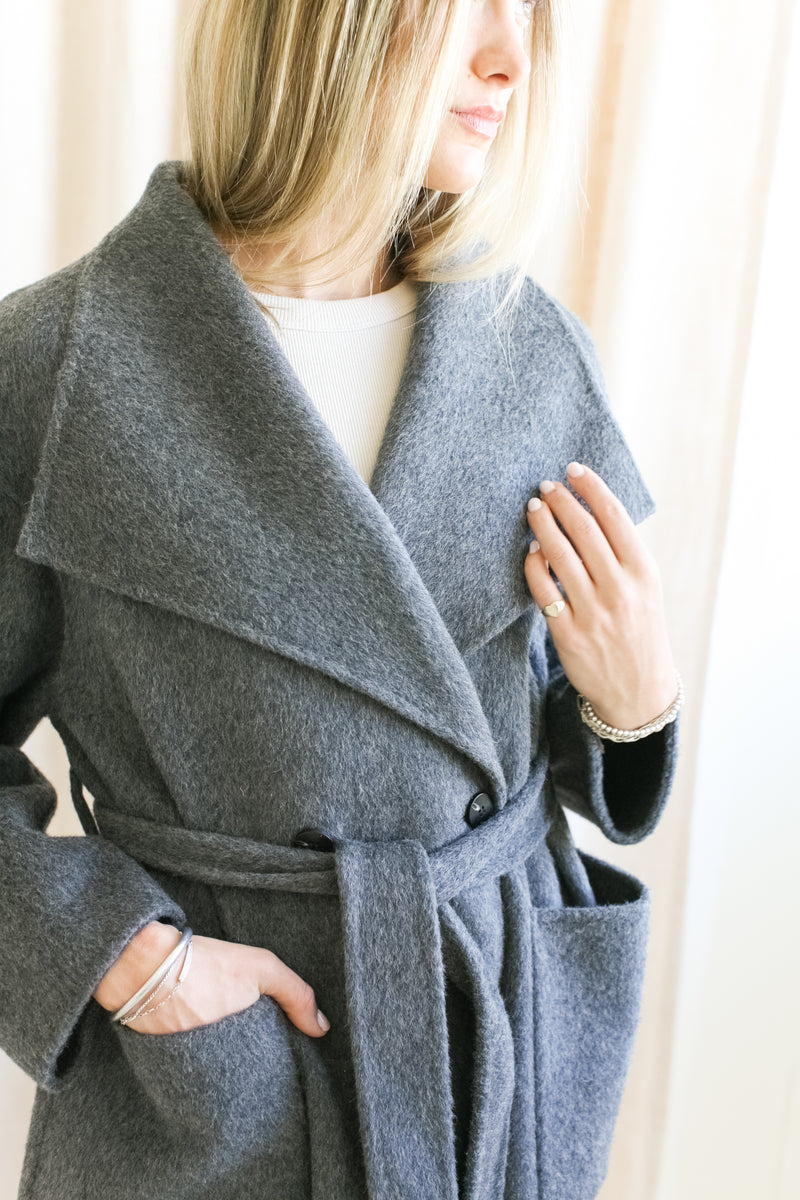 Harriet Charcoal Wool Coat