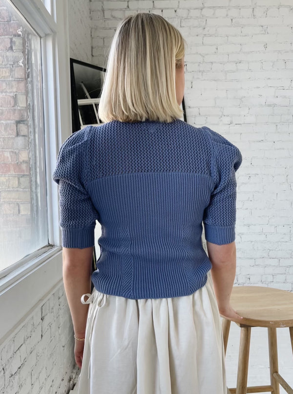 Lena Puff Sweater - Indigo