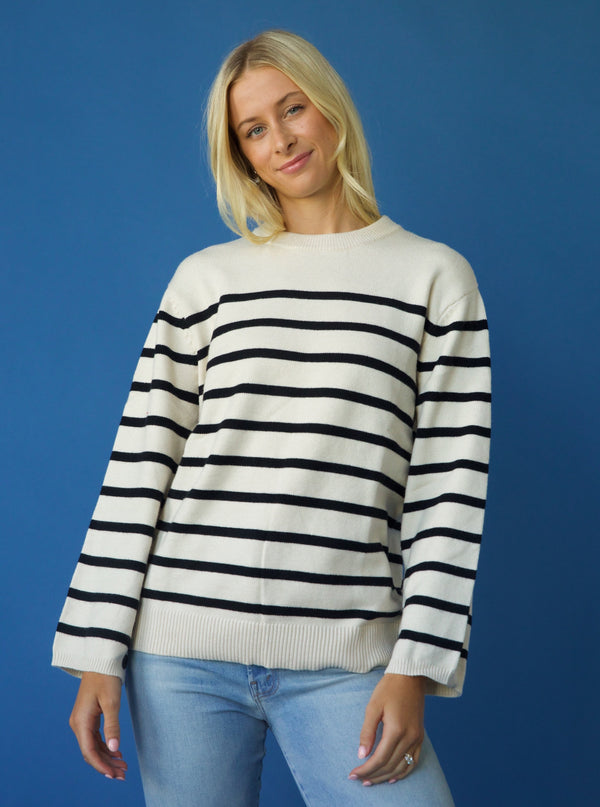Julian Stripe Top Ivory