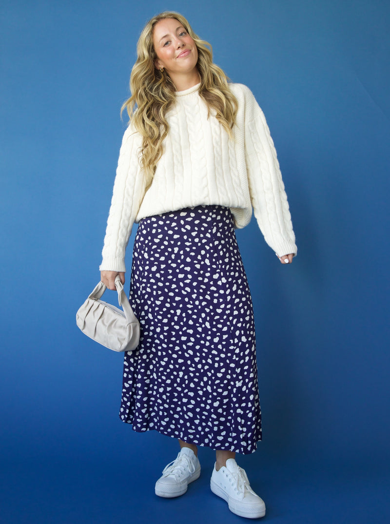 Spotted Midi Skirt
