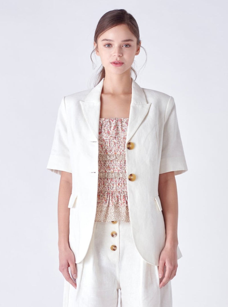 Linen Short Sleeve Blazer