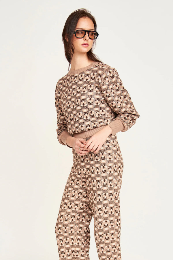 Mirth Bozeman Pullover in Milkweed Coeur Jacquard